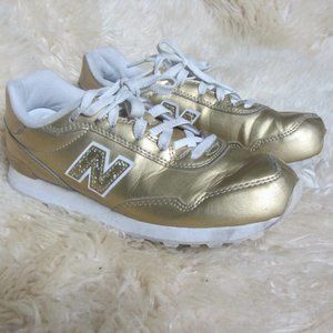 New Balance 515 Shiny Gold and White size 4.5 trainer sneaker